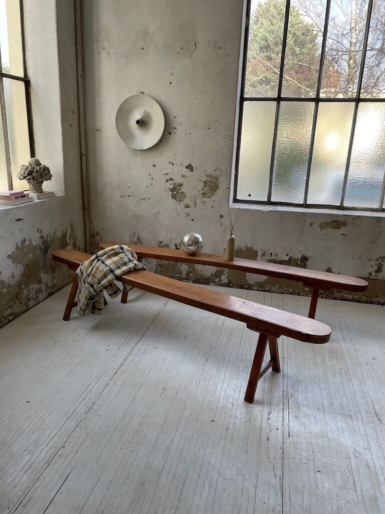 Pair of bench early 1900 oak