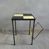 Table d'appoint en métal et carreaux de céramique, vers 1960