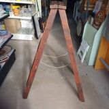 Old wooden stepladder shelf decoration