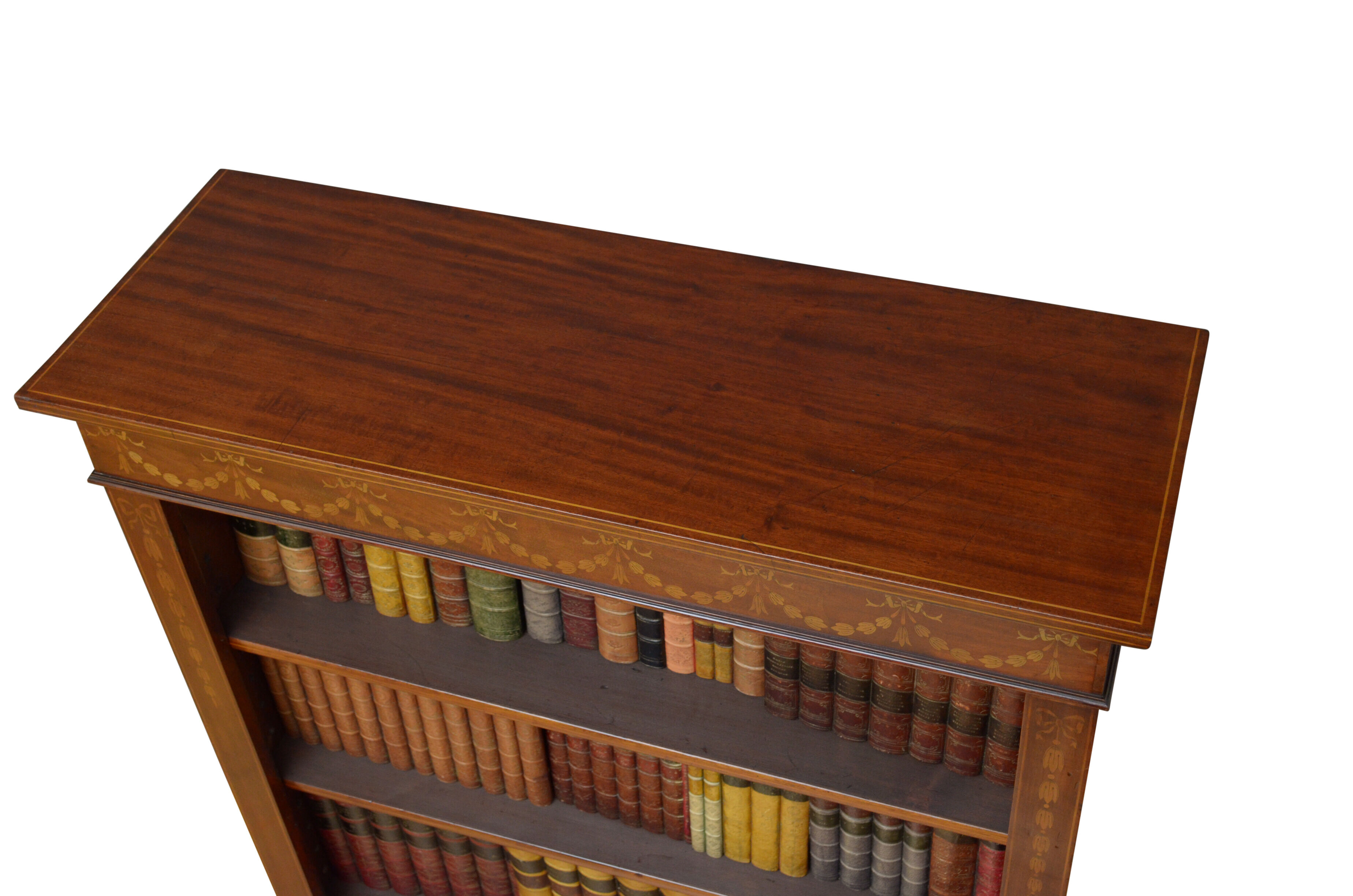 Edwardian Mahogany and Inlaid Open bookcase