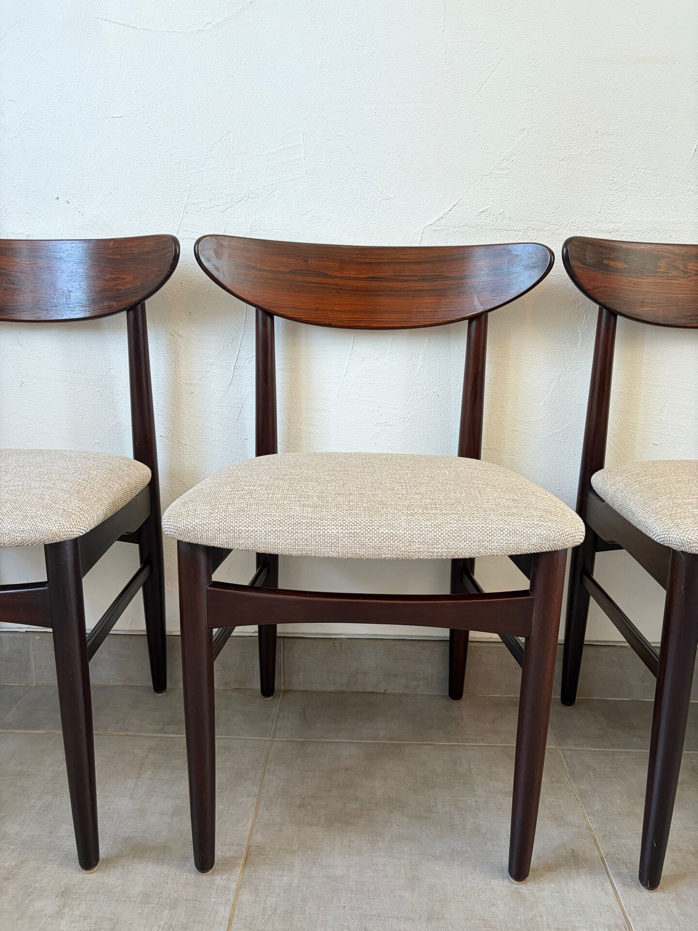 6 vintage Scandinavian teak chairs by Dyrlund