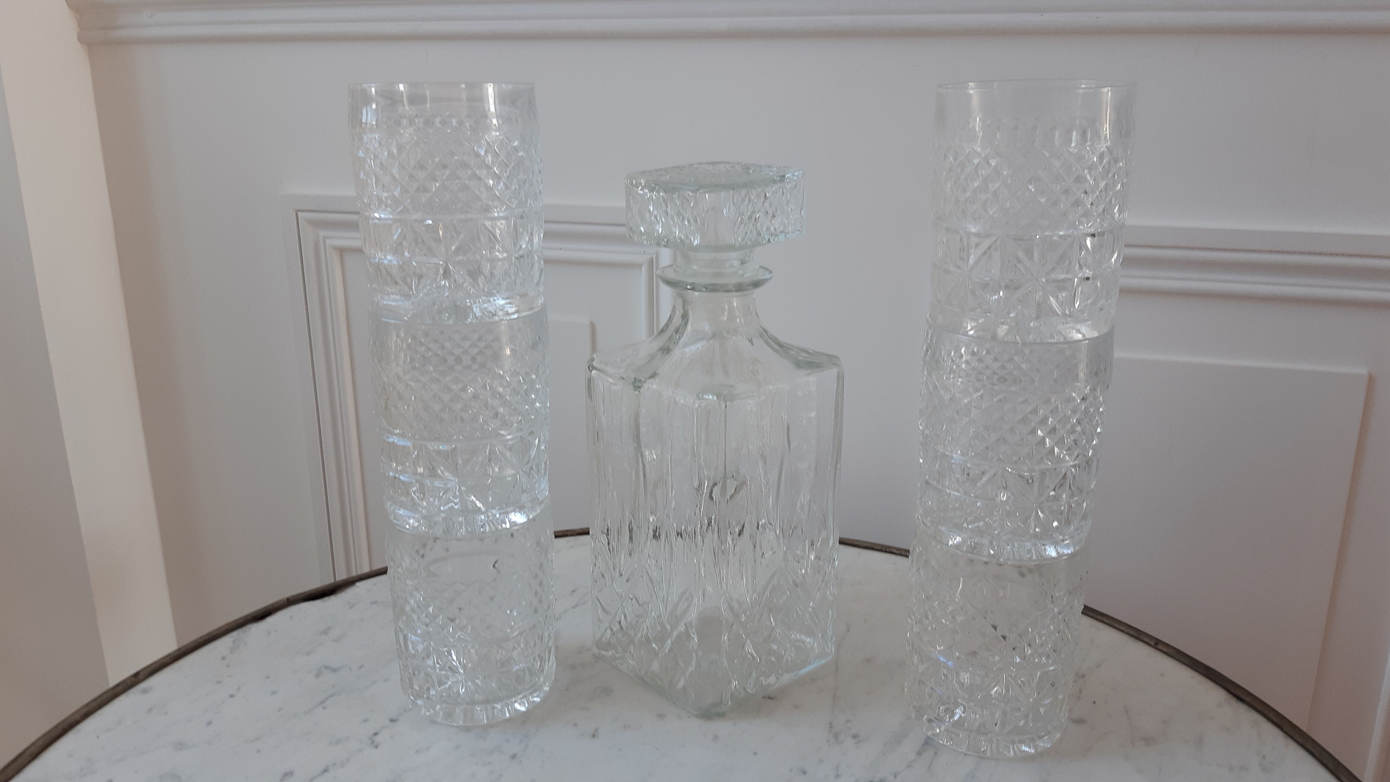 Ensemble de carafe et verres à whisky années 70