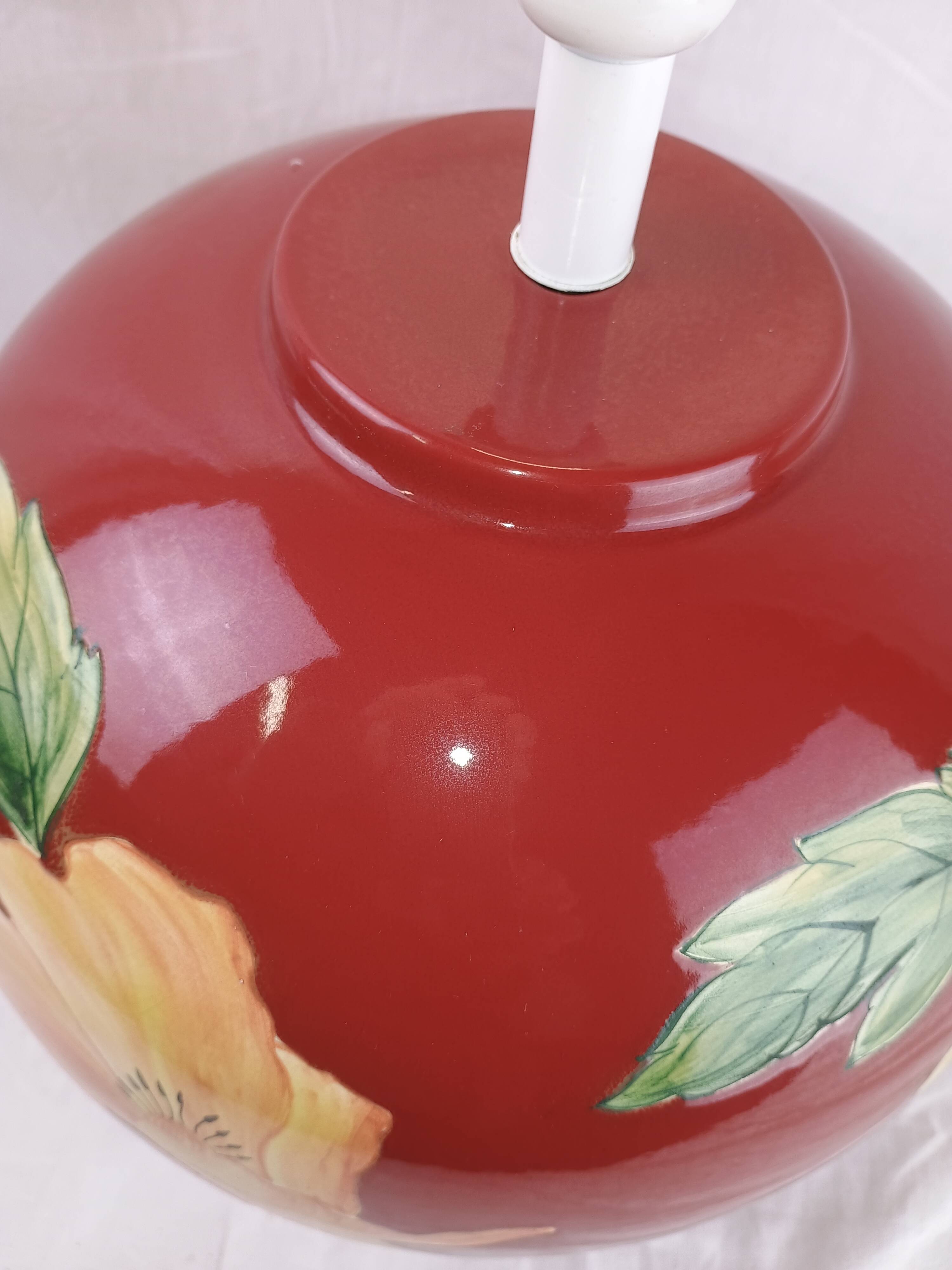 Ceramic lamp Louis Drimmer Red with Althea Vintage