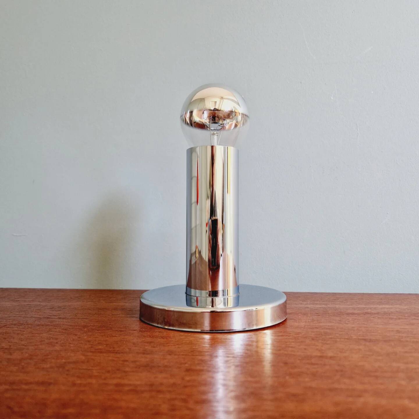 Space Age tubular lamp in chrome metal, 1970s