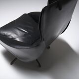 Fauteuil Cab 423 en cuir noir par Mario Bellini pour Cassina