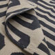Bold Geometric Kilim Contemporary Grey Cream Wool Area Rug- 177x225cm
