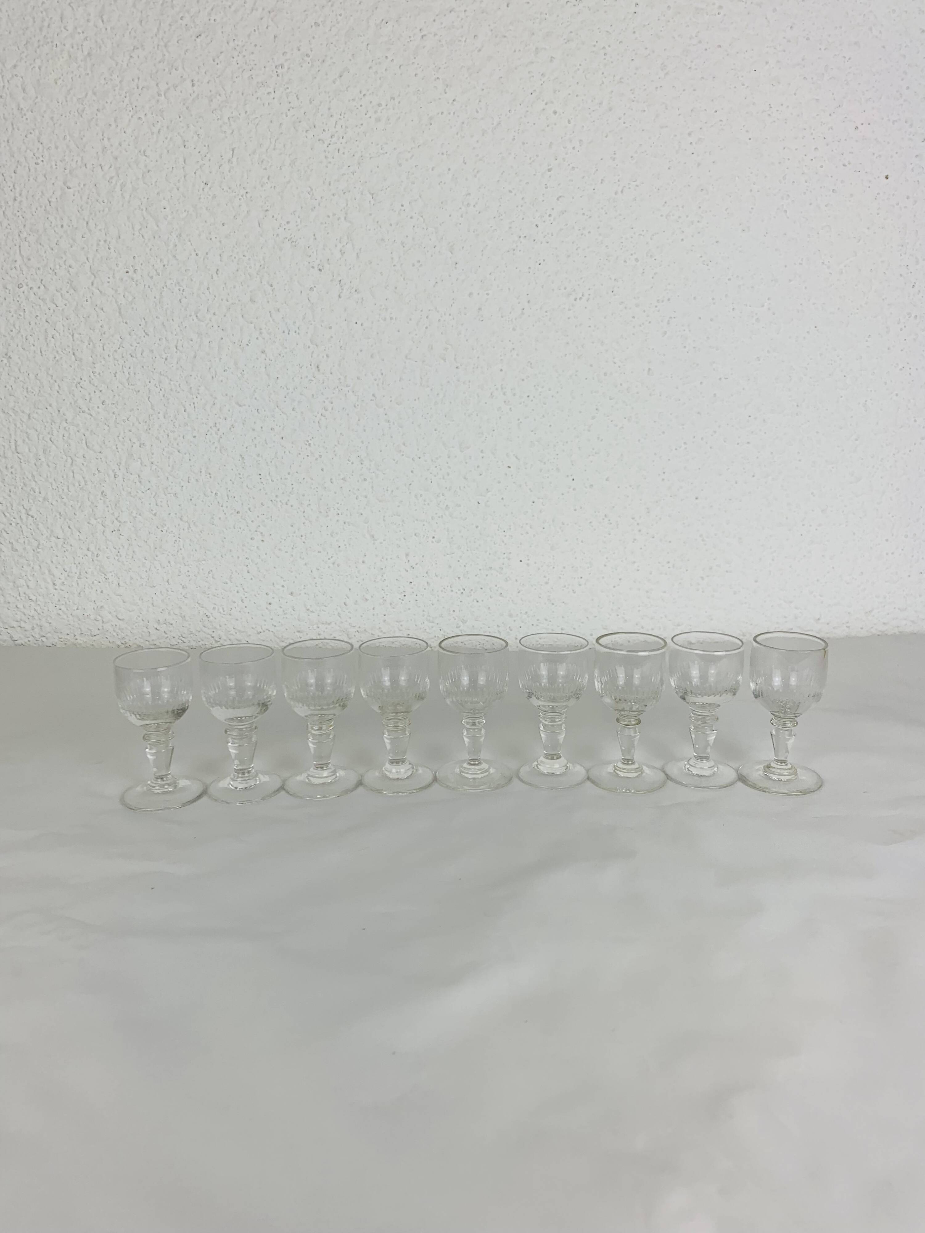 9 Baccarat liqueur glasses, Renaissance model