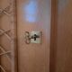 Oak and woven rattan wardrobe 60's vintage