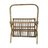 Vintage rattan magazine rack