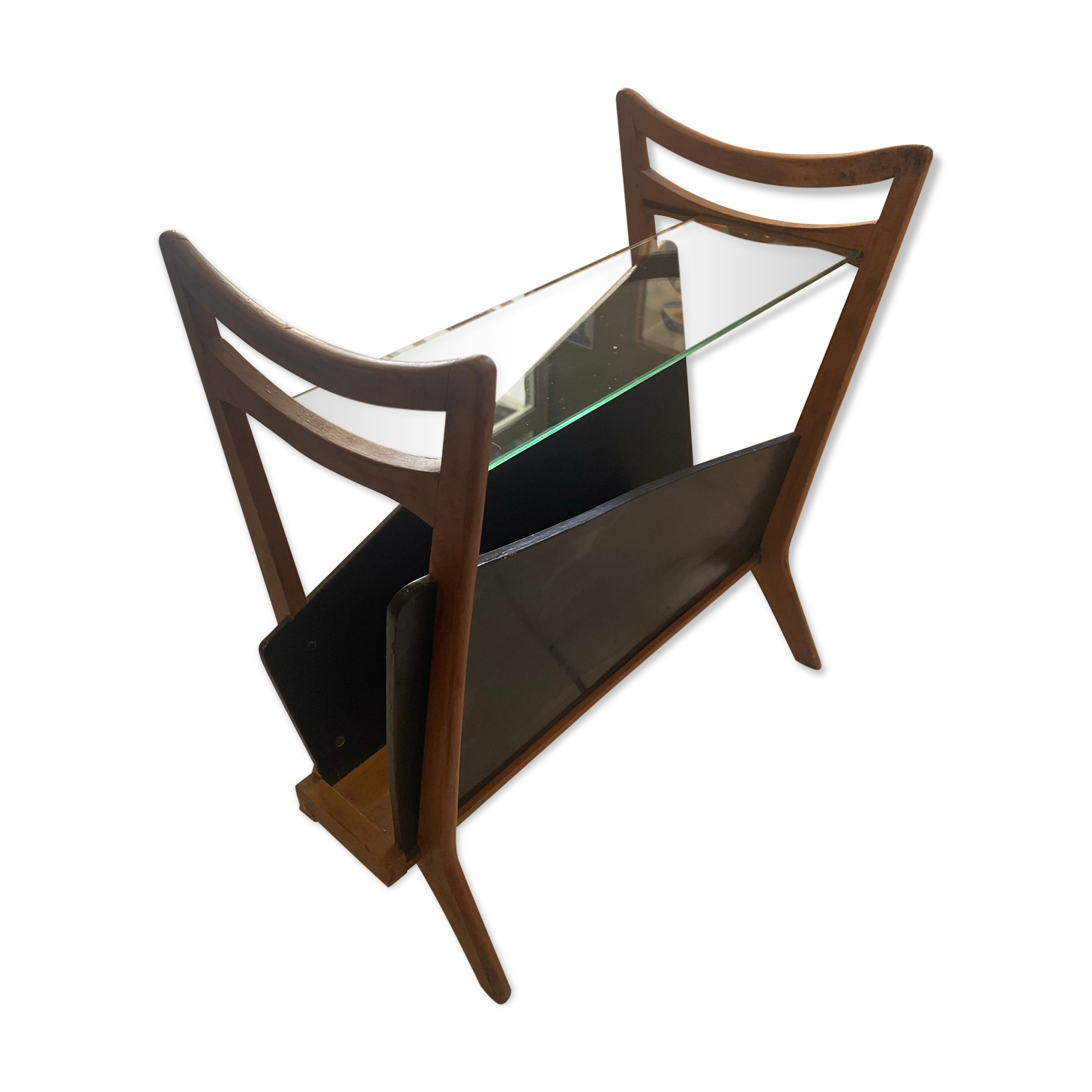 Beech design magazine holder 1980s