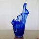 Large "handkerchief" vase in blown cobalt blue glass, 1960s.