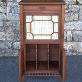 Napoleon III library cabinet or partition cabinet, furniture with beveled display window