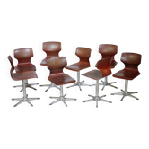 8 chaises pivotantes Flototto, années 70