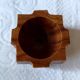 6 vintage egg cups on olive wood tray France
