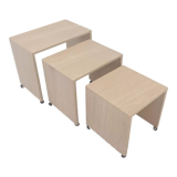 Set of 3 Italian Travertine Nesting Tables, 1980s