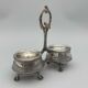 Saliere pepper metal silver Louis XV-XVl style rich ornamentation