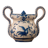 sugar bowl in Martres-Tolosane earthenware with Moustiers decorations