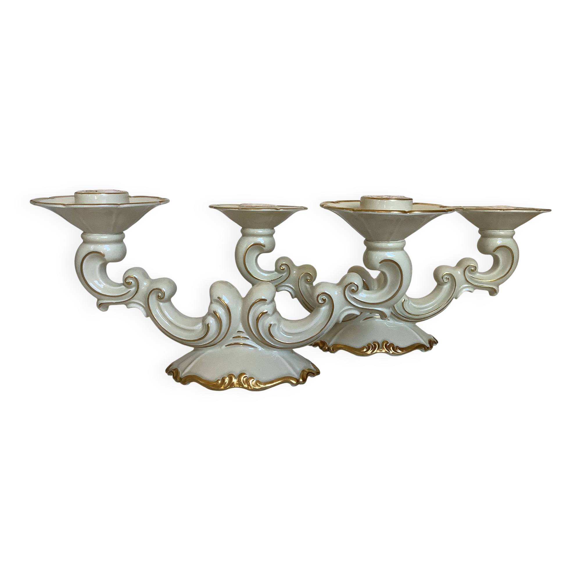 Pair of double candlesticks Bavaria Edelstein