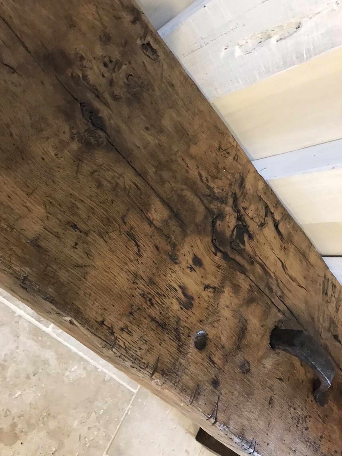 Former wooden carpenter's workbench