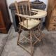High chair retro baby old wood beech modular patinated white cream art deco dlg Baumann