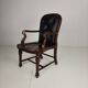 Victorian English Walnut & Leather Library Desk Chair