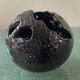 Large brutalist spherical vase in iridescent glazed terracotta