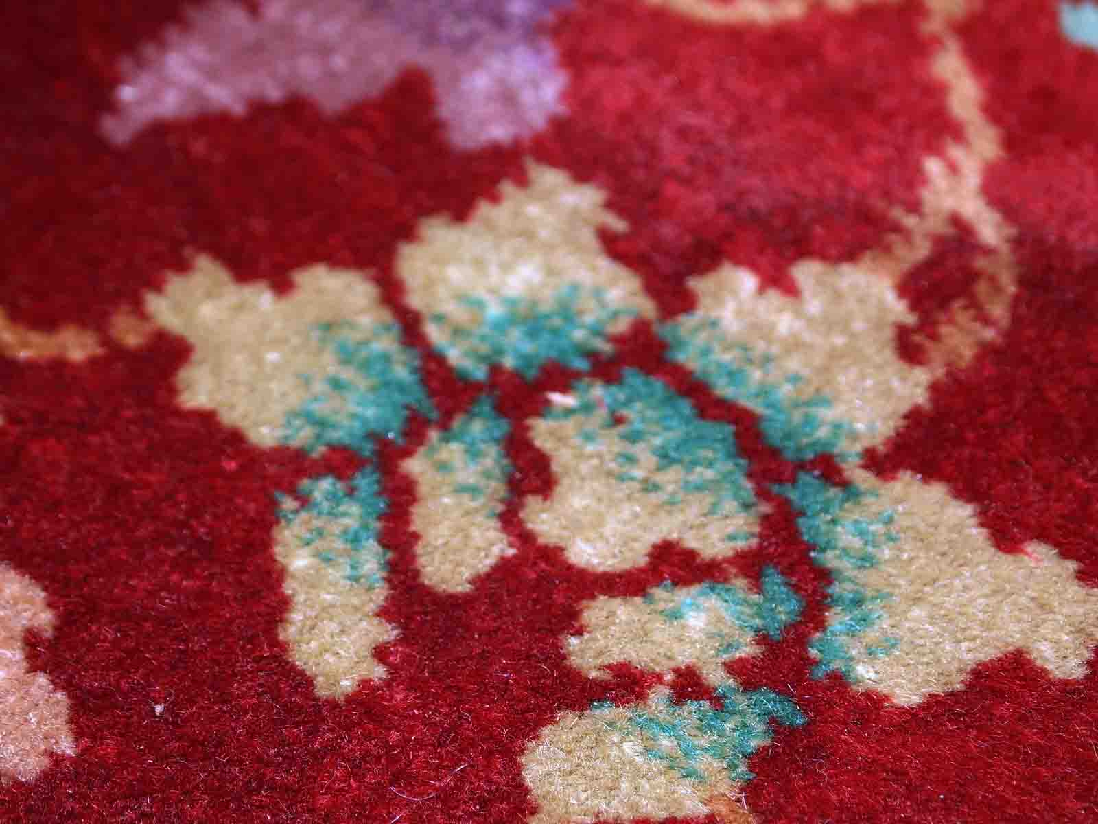 Ancient Chinese carpet Art Deco handmade 62cm x 111cm 1920