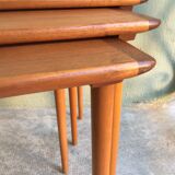 Vintage teak scandinavian pull-out tables