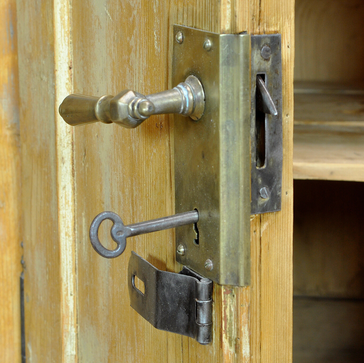 Rustic european pine ice cabinet, circa 1910