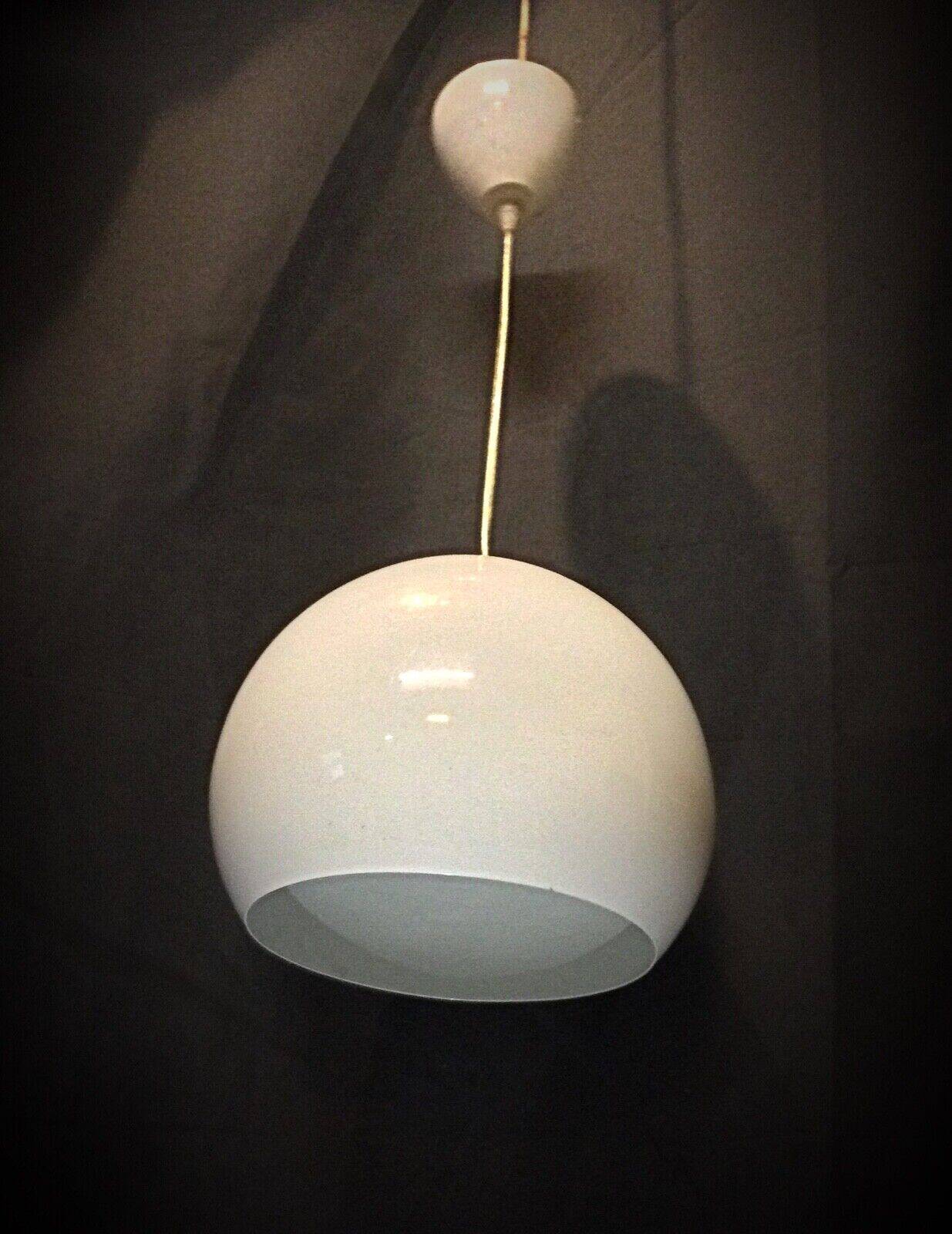 Vintage 60s enameled metal pendant light – retro lamp
