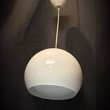 Vintage 60s enameled metal pendant light – retro lamp