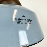 Industrial Grey Enamel and Cast Iron Pendant Light, 1960s