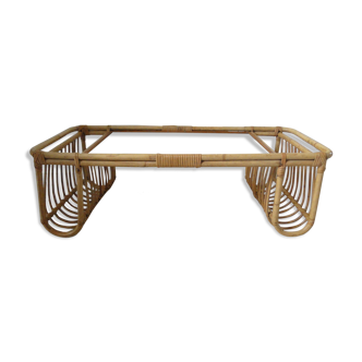 Vintage rattan coffee table 1960