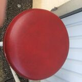 Pair of white and red 1950s bar stools