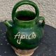 Ancient gargoulette in Corsican green glazed earth