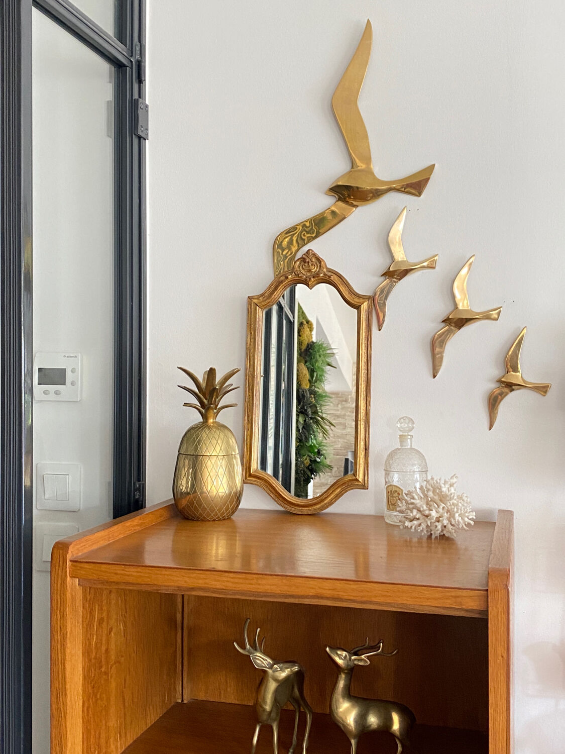 Old rectangular gilded mirror 43 x 21 cm