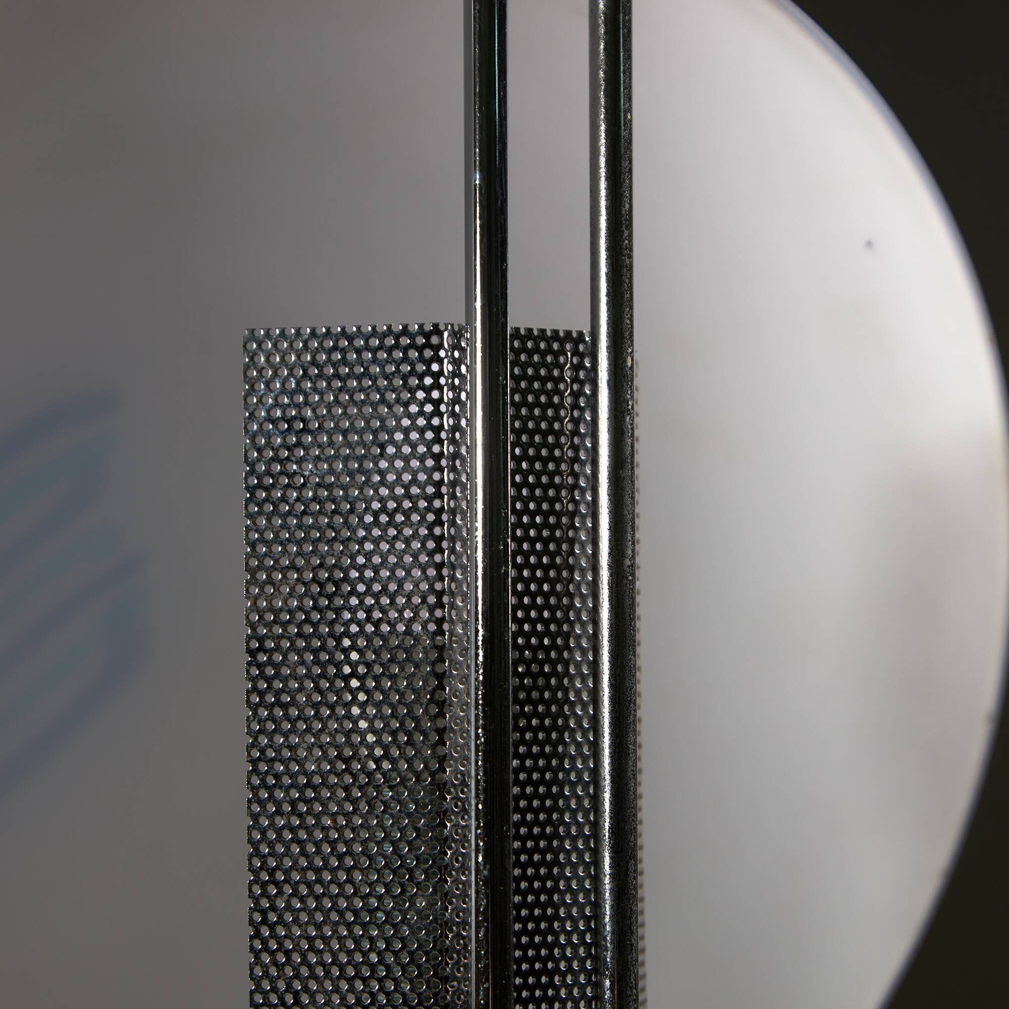 Postmodern Rhombus Shaped Table Lamp with Abstract Blue Stripes on Frosted Murano Glass