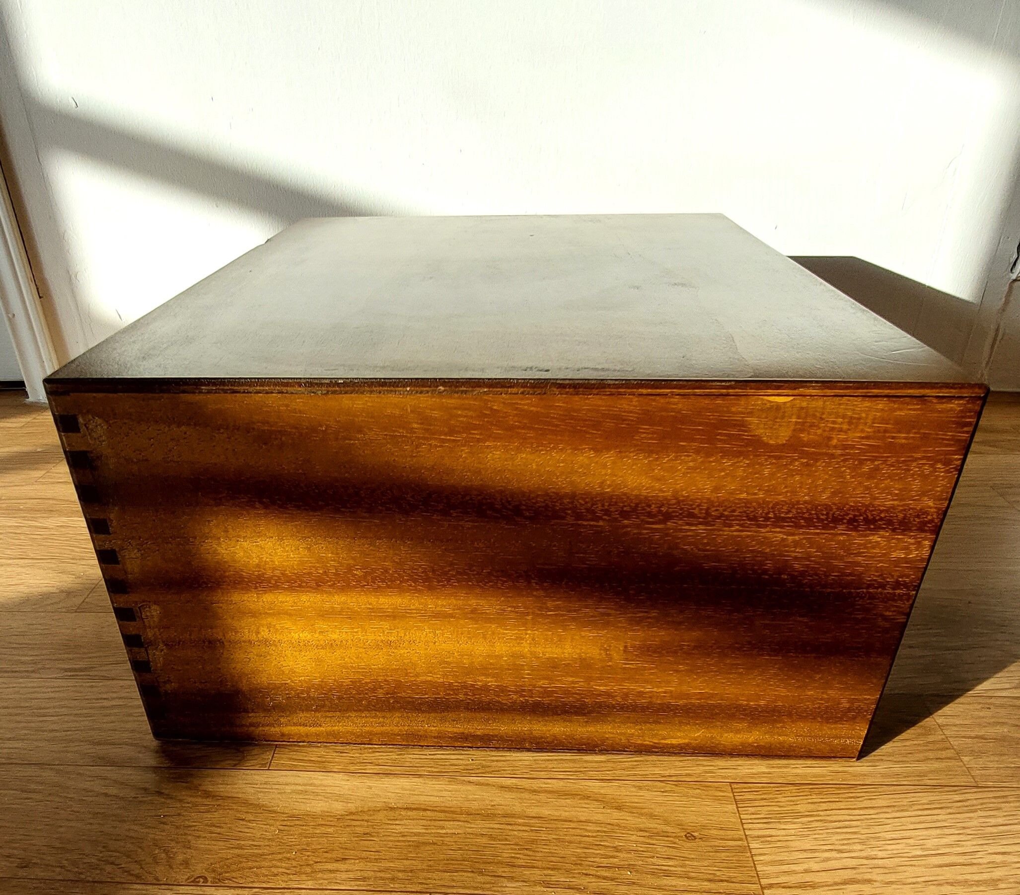 Silver box with 3 drawers in mahogany 1950/1960.