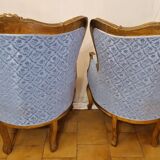 Pair of gilded bergere armchairs