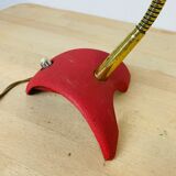 Pair of metal and brass lamps 50s Jean Boris Lacroix