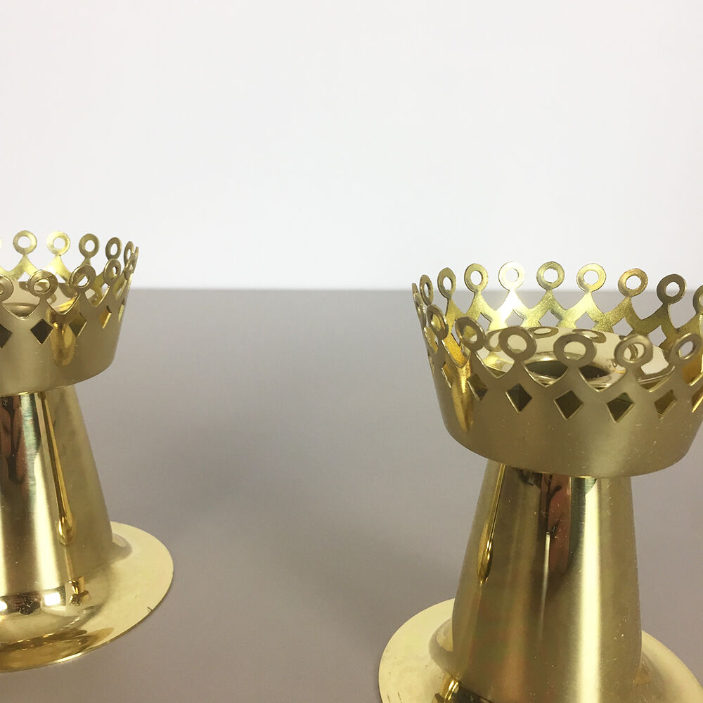 Set of 2 original 1960s nos brass candleholder made by Hans-Agne Jakobsson AB, Sweden