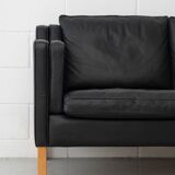 Stouby black leather sofa