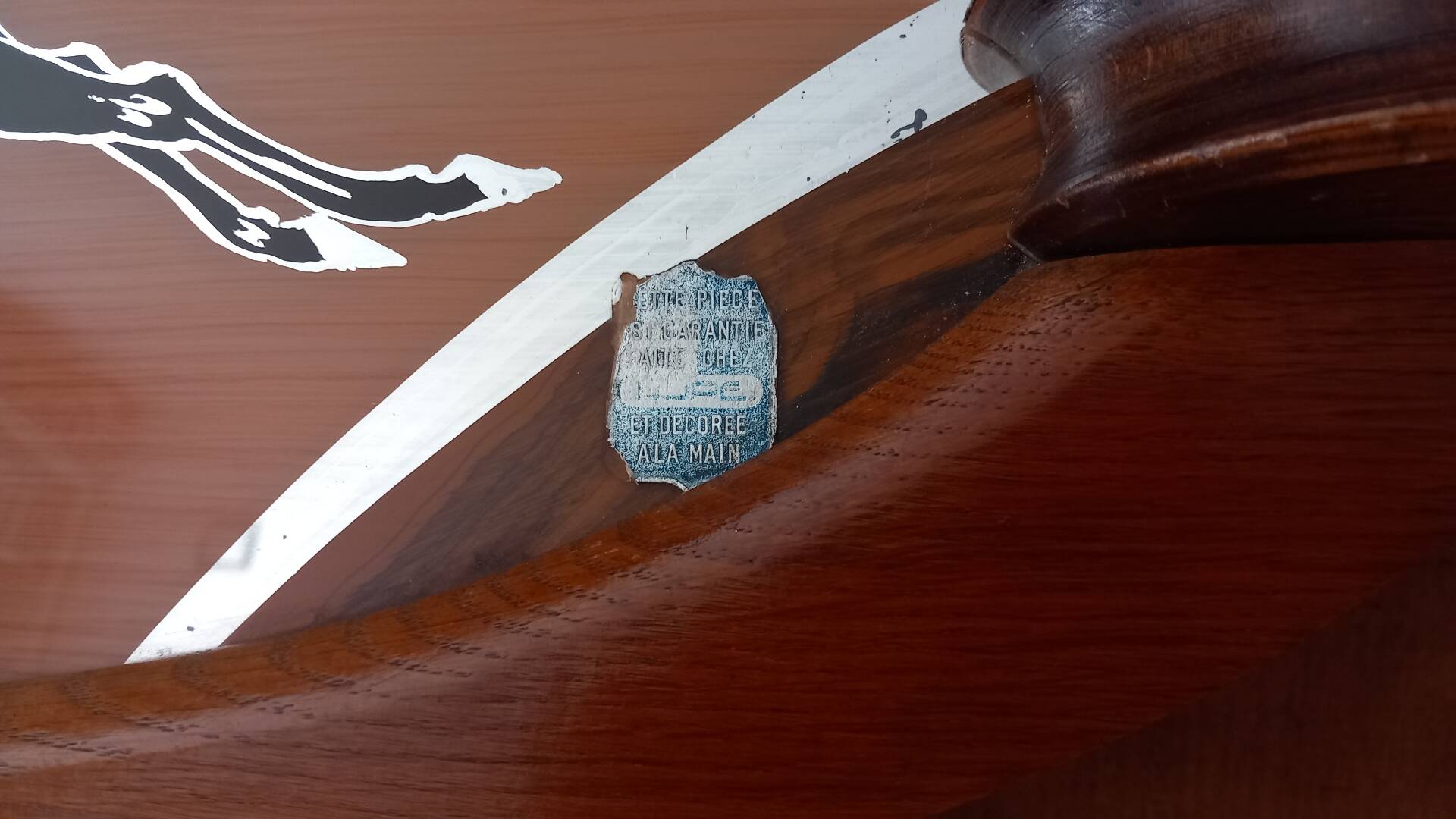 Art Deco service tray in wood and mirror signed Dope, 1930s.