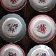 6 assiettes plates Digoin Sarregemines Marsac rouge Fleurs dorure