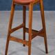 Mid-Century Bar Stools in Rosewood and Leather by Erik Buch for Dyrlund, Set of 4
