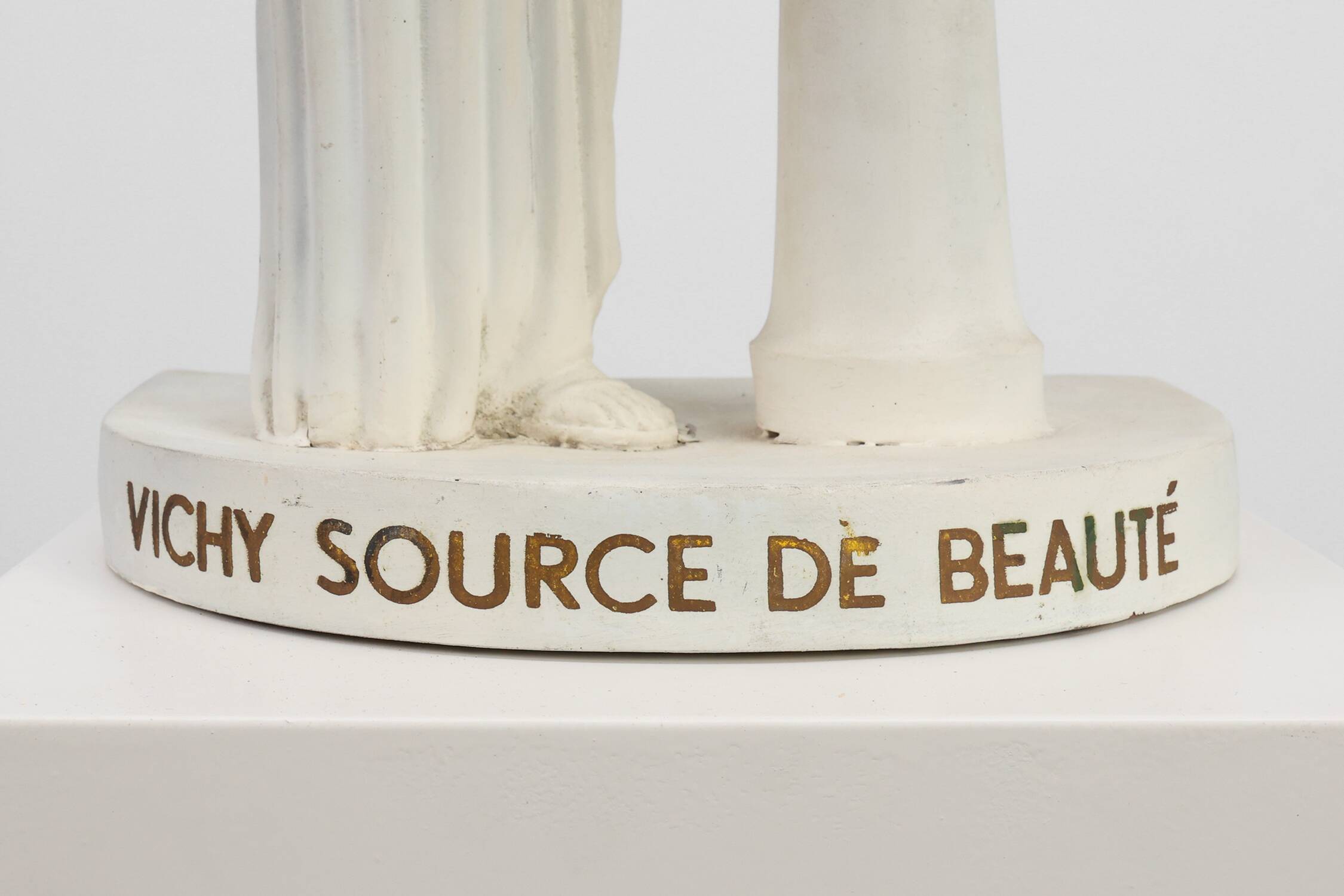 Art Deco Vichy Advertising Lamp in Plaster, Belgium 1930s