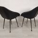 Vintage black skai armchairs