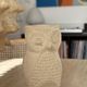 Owl sculpture in stone from the year 1970.