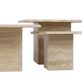Tables gigognes en travertin, design italien