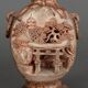 Pair of Banko Ware vases from China ceramic temple and pagoda decor